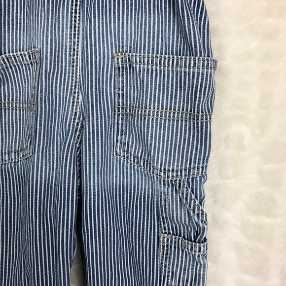 OshKosh B'gosh Hickory Stripe Overalls Vestbak 18M - Picture 6 of 8